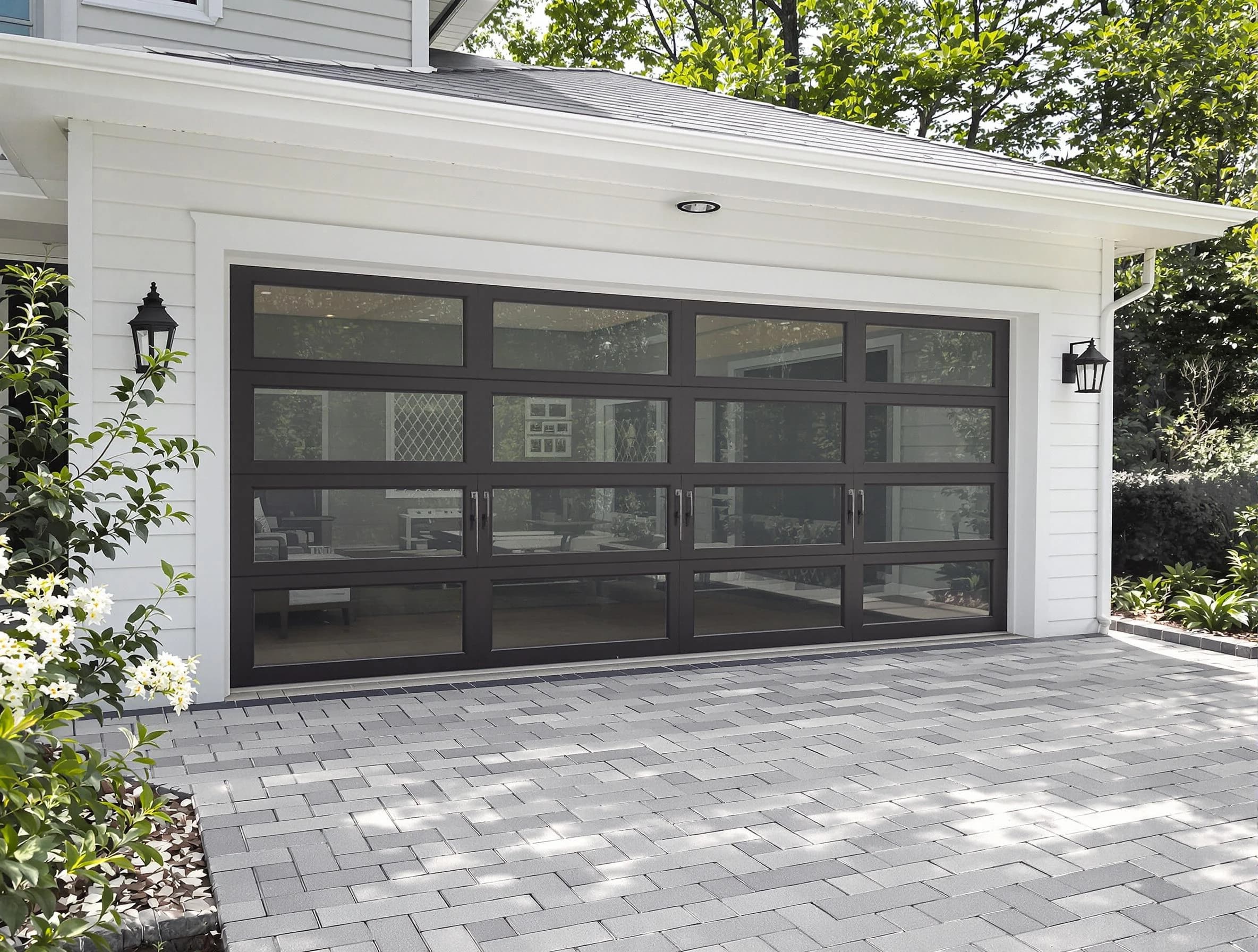 Brookline Garage Door Repair design specialist presenting custom garage door options to Brookline homeowner