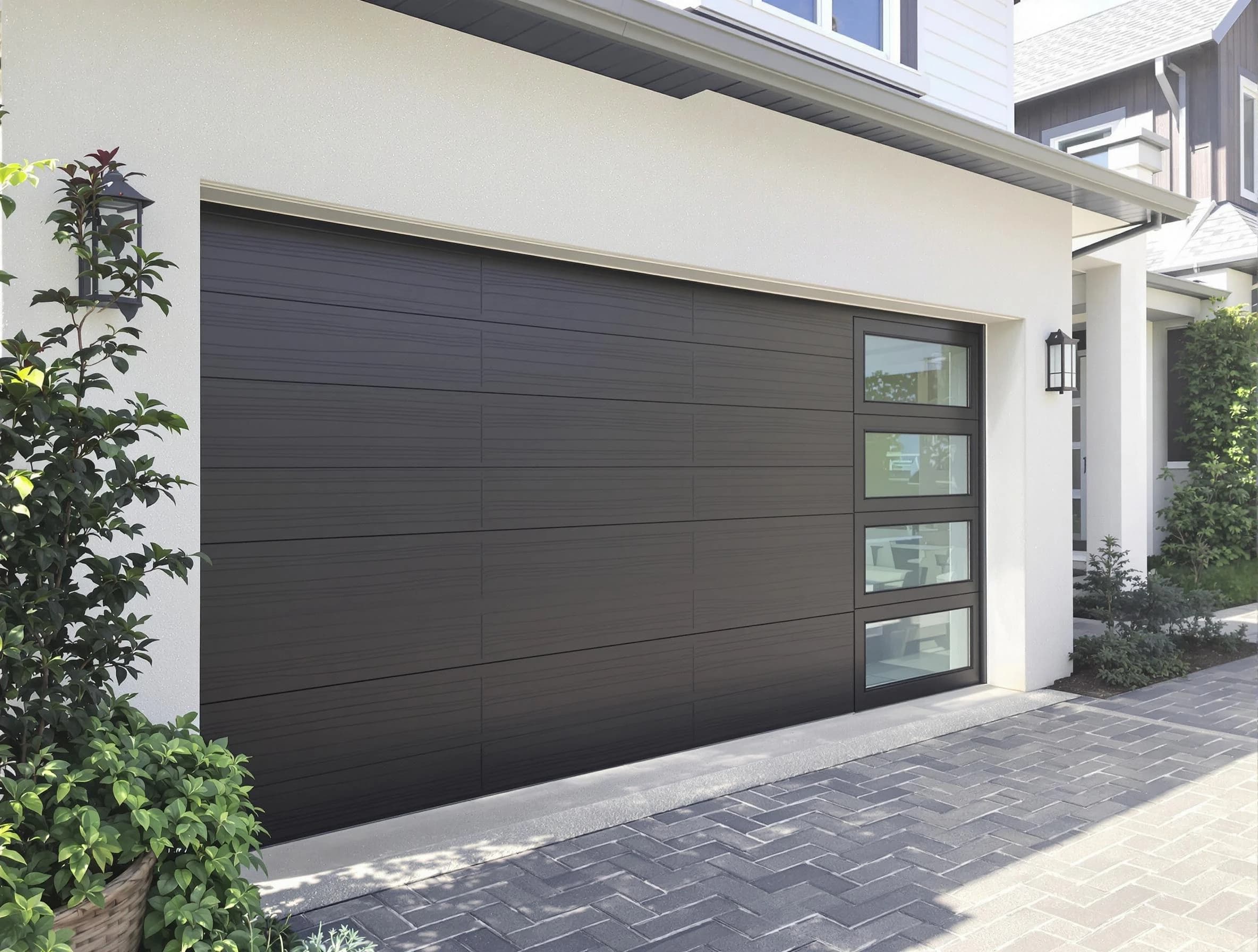Custom garage door installation by Brookline Garage Door Repair in Brookline