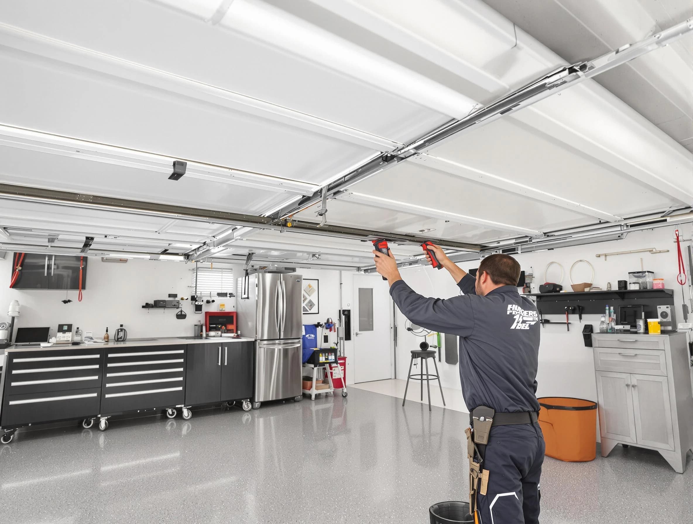 Overhead garage door repair service by Brookline Garage Door Repair in Brookline