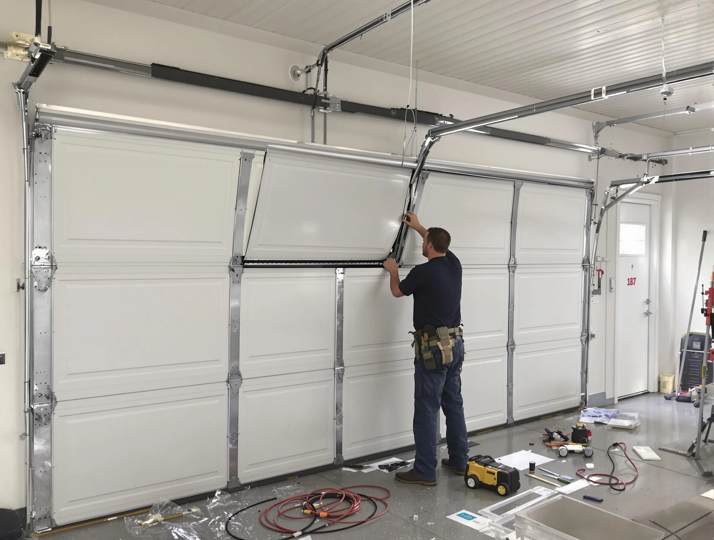 Garage Door Section Replacement in Brookline