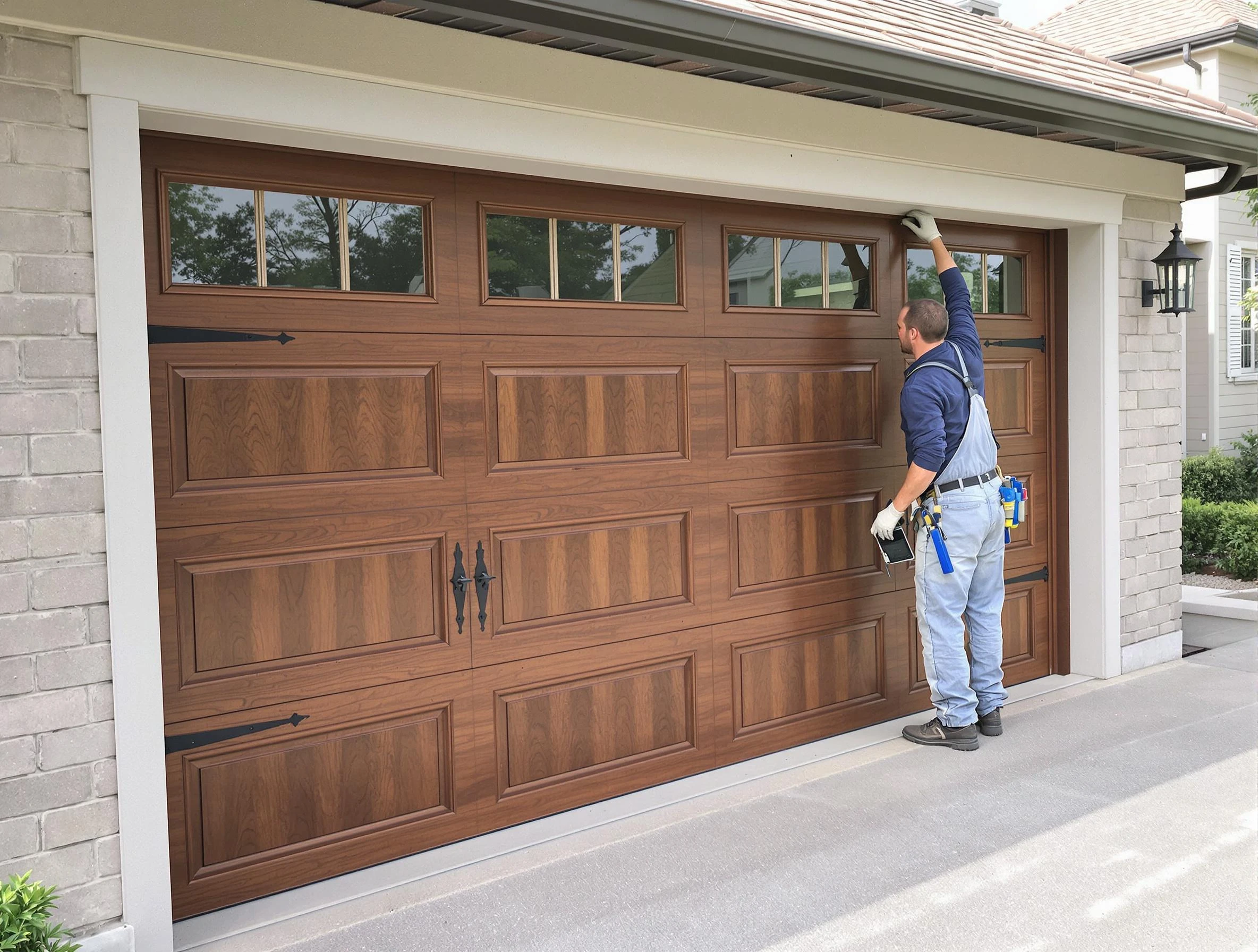 Custom garage door showcase by Brookline Garage Door Repair in Brookline