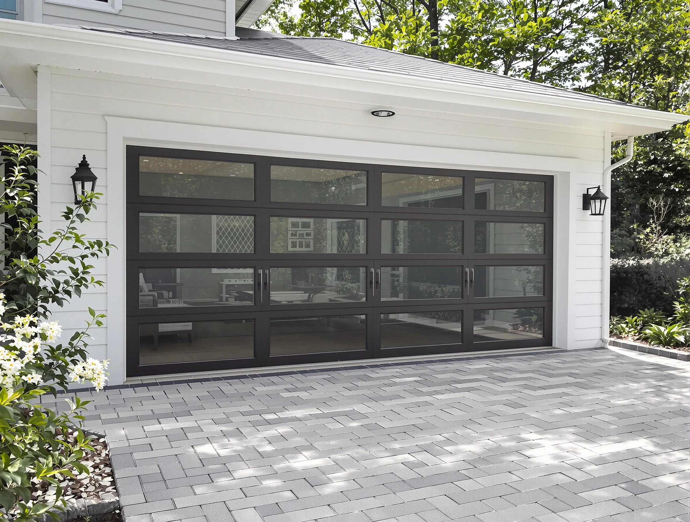 Brookline Garage Door Repair design specialist presenting custom garage door options to Brookline homeowner