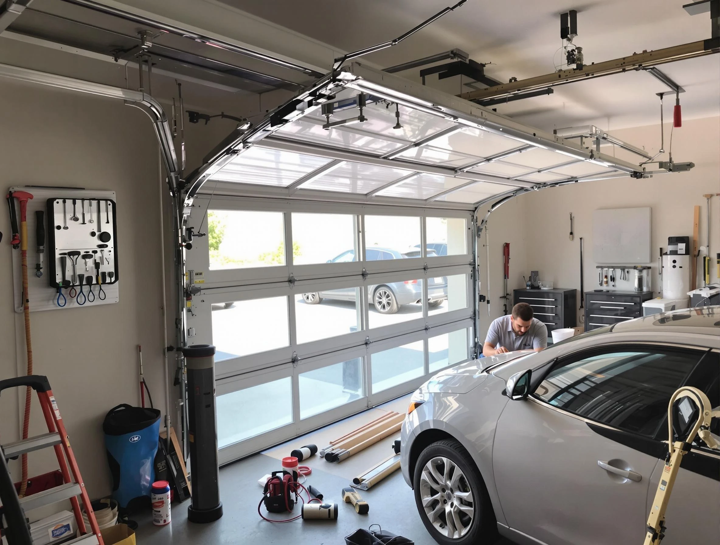 Garage door noise reduction service by Brookline Garage Door Repair in Brookline